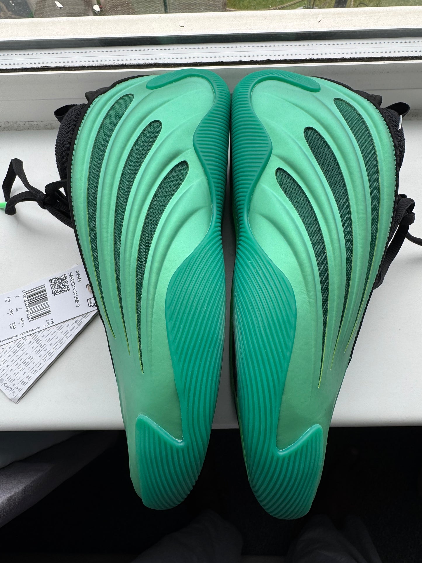 UK 7 ADIDAS HARDEN VOL.9 - SCREAMING GREEN/CORE BLACK SHOES UNISEX TRAINERS