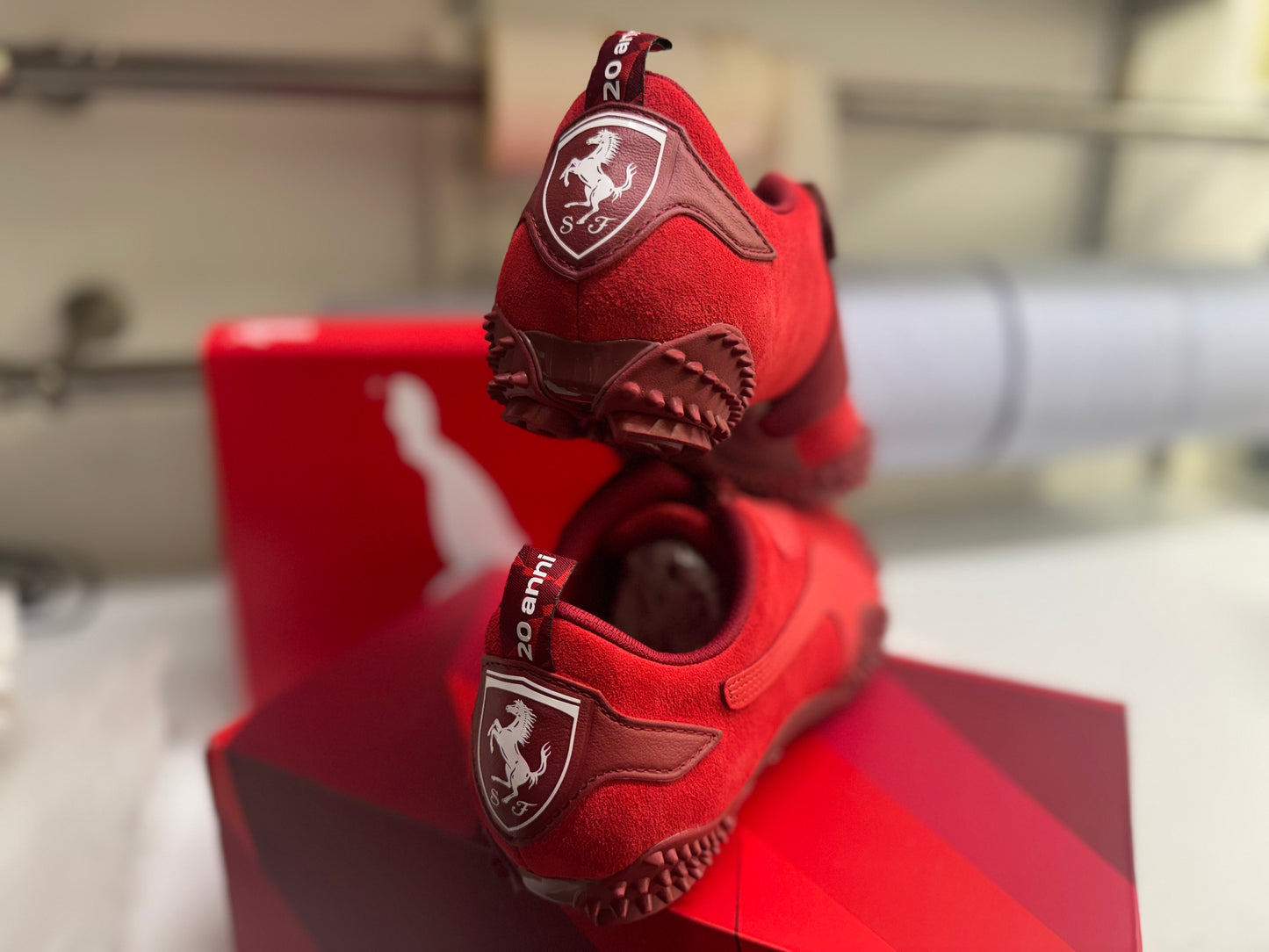 UK 9 PUMA Scuderia Ferrari 20 Years of Red Mostro Sneakers Unisex Trainers