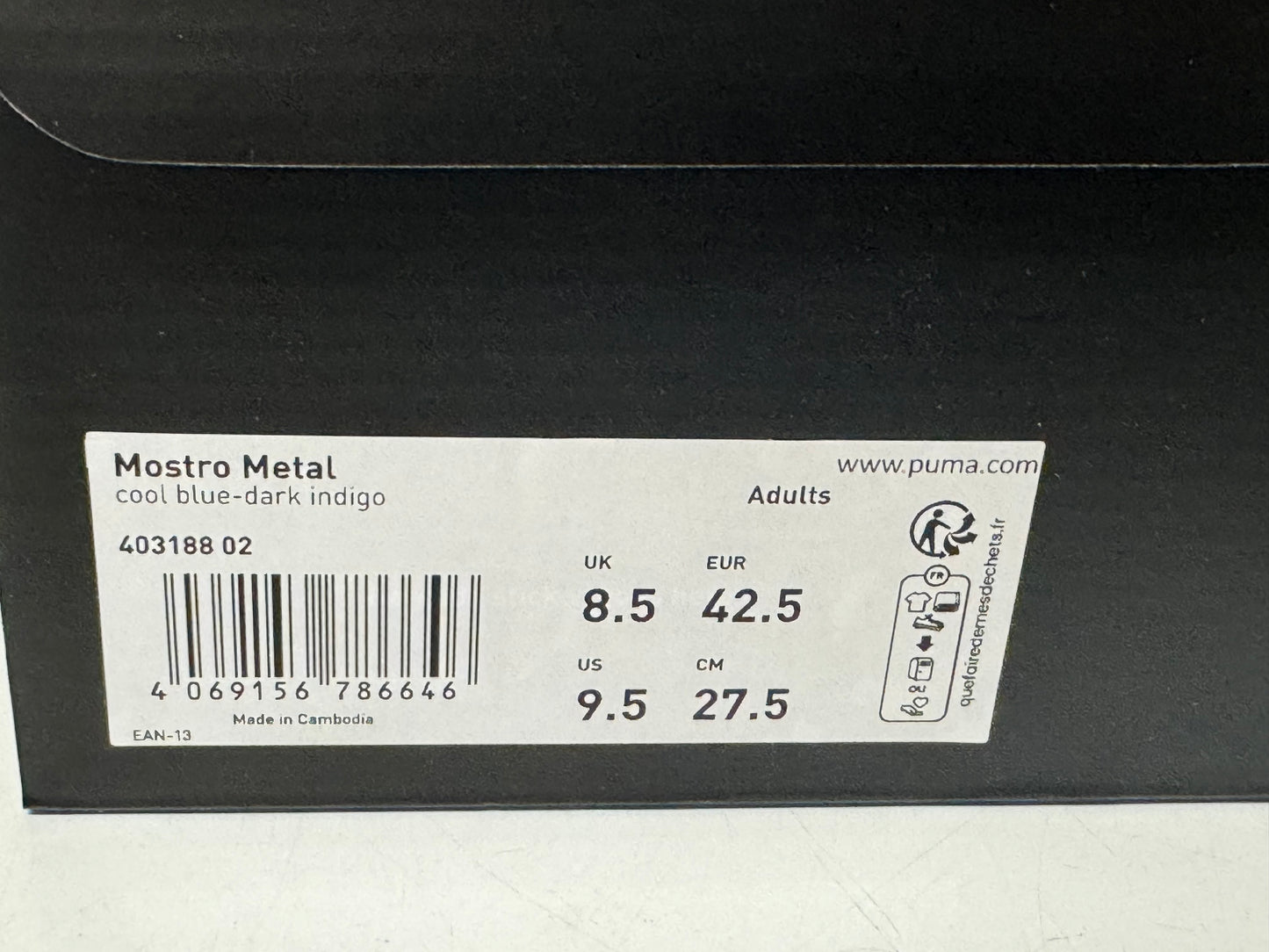 UK 8.5 PUMA Mostro Metallic Sneakers Unisex Trainers