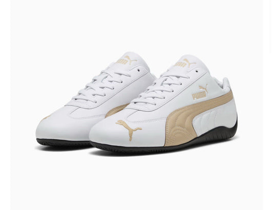 UK 9 Puma Speedcat Leather Sneakers Unisex trainers shoes.  White-Toasted Almond