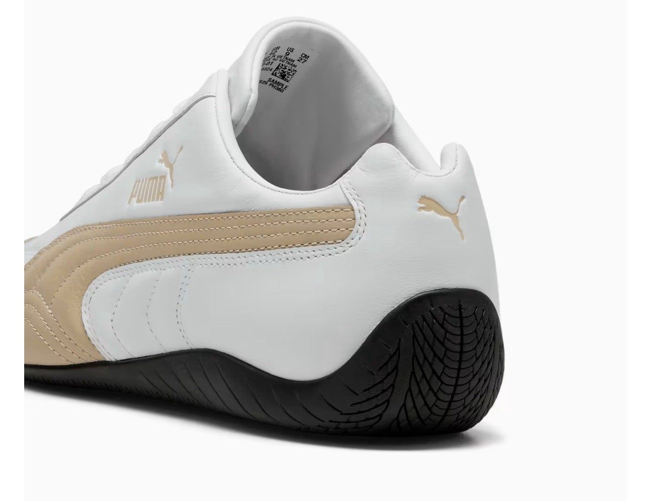 UK 9 Puma Speedcat Leather Sneakers Unisex trainers shoes.  White-Toasted Almond