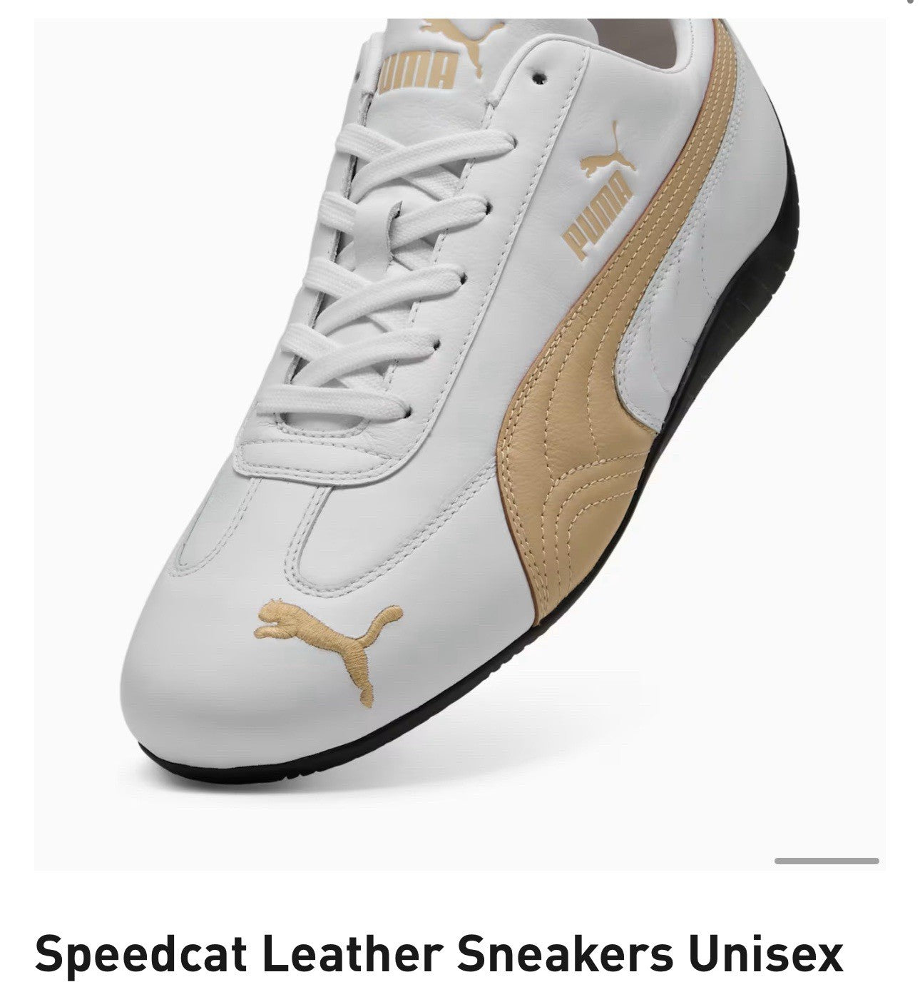 UK 9 Puma Speedcat Leather Sneakers Unisex trainers shoes.  White-Toasted Almond