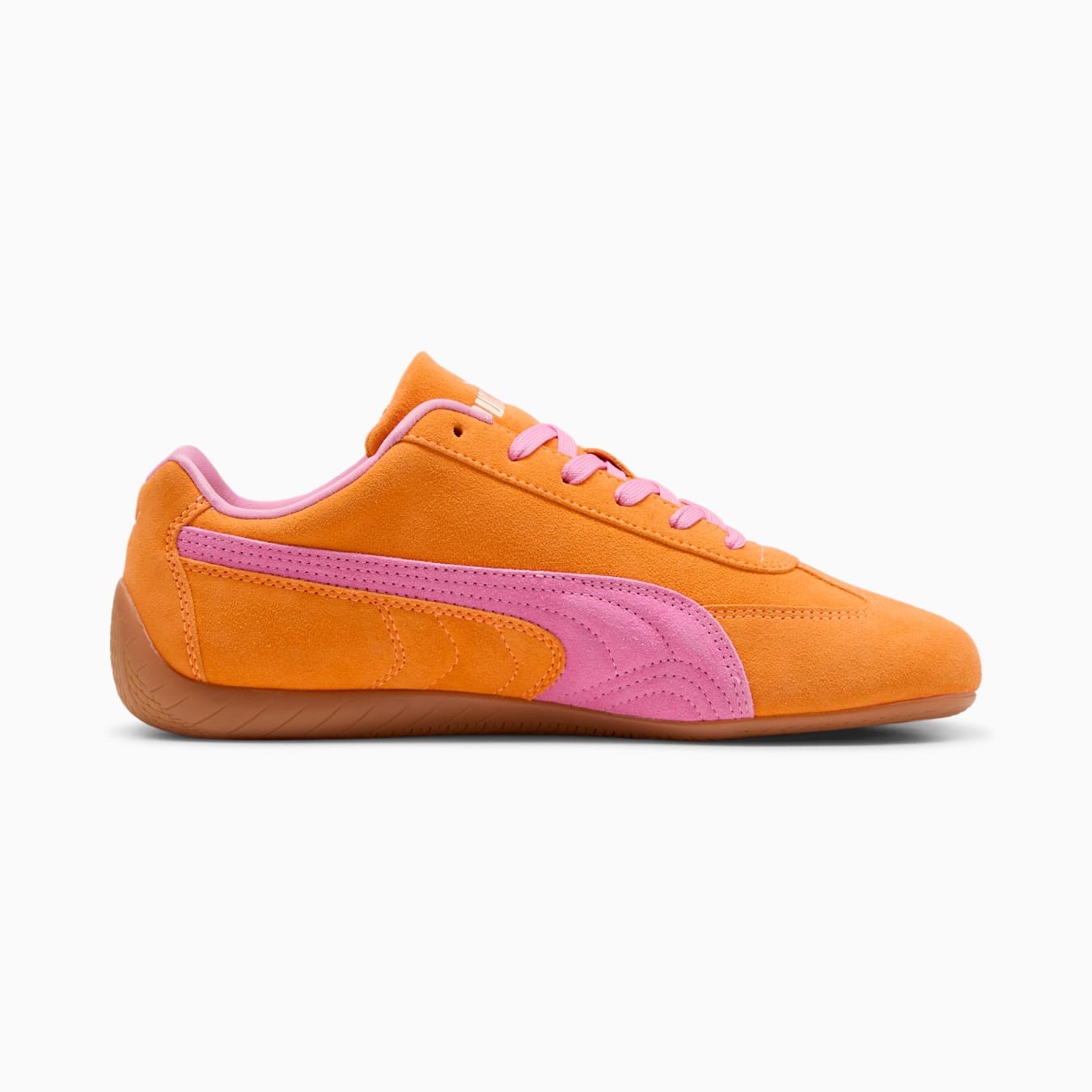 UK 10 PUMA Speedcat Sneakers Unisex Trainers - 398846_50 Orange Glo-Poised Pink