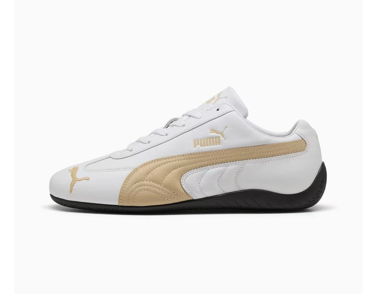 UK 9 Puma Speedcat Leather Sneakers Unisex trainers shoes.  White-Toasted Almond