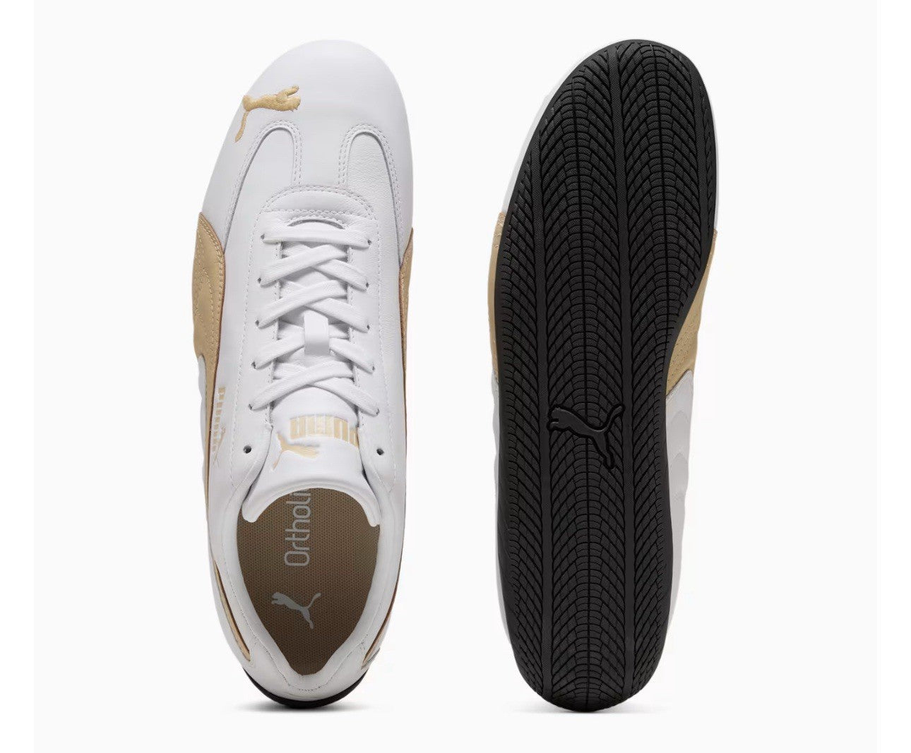 UK 9 Puma Speedcat Leather Sneakers Unisex trainers shoes.  White-Toasted Almond
